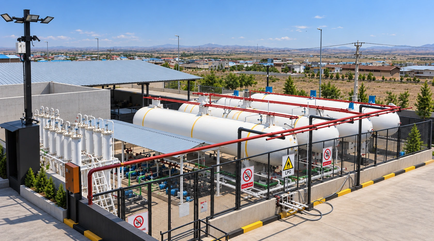 نمای کلی تأسیسات تمیز ذخیره‌سازی و انتقال LPG